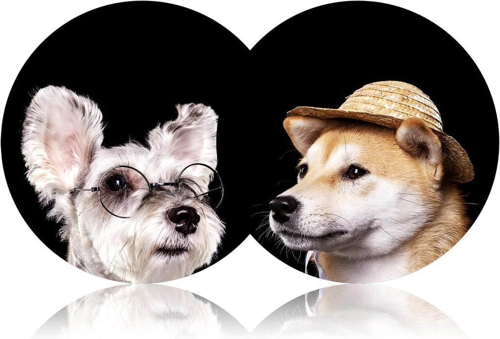 Car Coasters 2PCS 2.75" Car Cup Holder Coasters Cute Dog Animal Non-Slip Universal Insert for Most Car Interior Car Accessory for Women Girl Dog Lovers Gifts by FLYEEGO