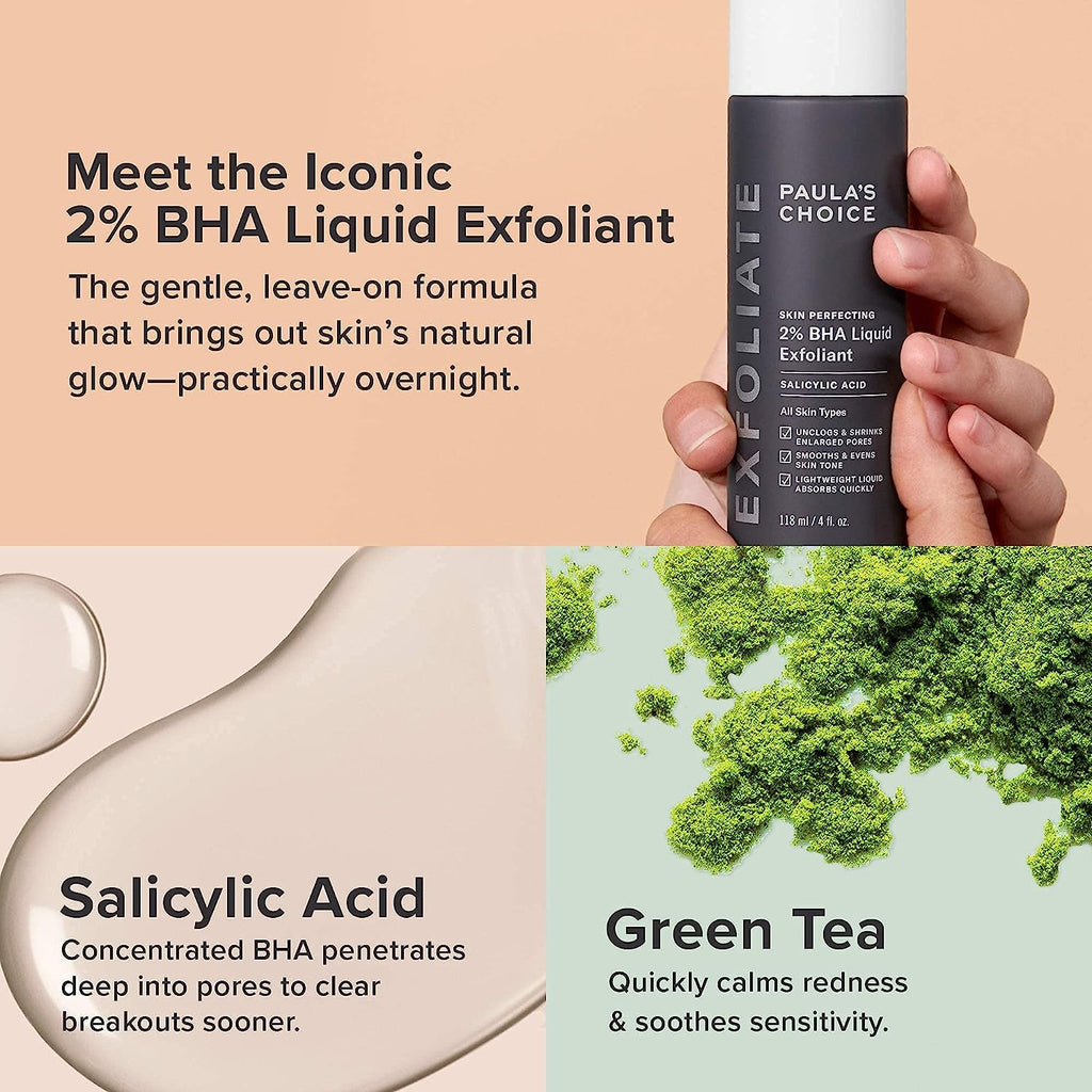 Paulas Choice--SKIN PERFECTING 2% BHA Liquid Salicylic Acid Exfoliant--Facial Exfoliant for Blackheads, Enlarged Pores, Wrinkles &amp; Fine Lines, 4 oz Bottle