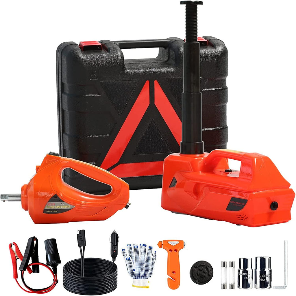 ZAISHANG Electric Car Jack 5T Hydraulic Floor Jack DC 12V Car Jack Kit with Electric Impact Wrench, Car Lift for Emergency Tire Change