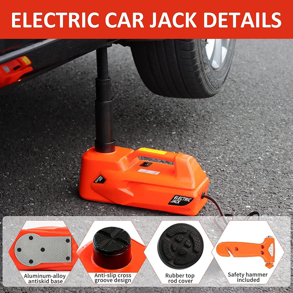ZAISHANG Electric Car Jack 5T Hydraulic Floor Jack DC 12V Car Jack Kit with Electric Impact Wrench, Car Lift for Emergency Tire Change
