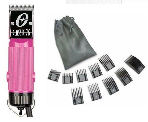 Oster Classic 76 Hot Pink Limited Edition Hair Clipper 10 PC Comb Set