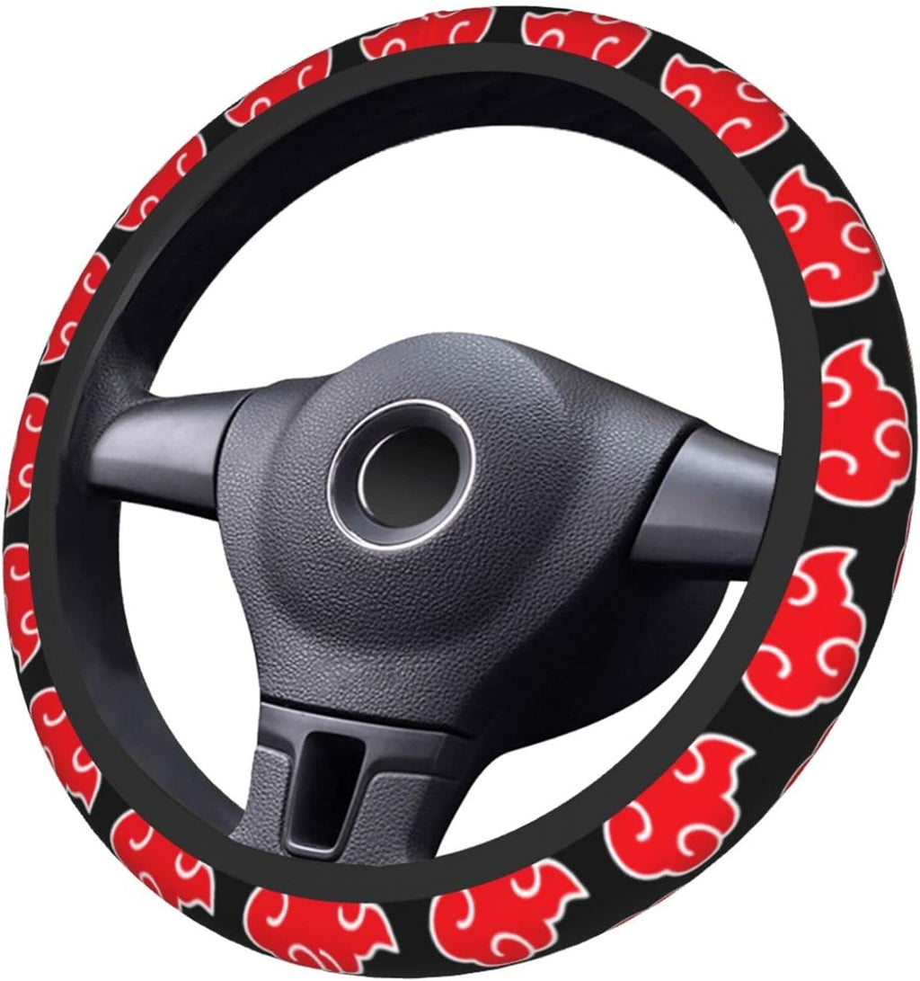 LYEXOPB Anime Steering Wheel Cover Anime Car Accessories for Men Women with Keychains, 15 Inch Anti-Slip Car Steering Wheel Covers Universal Fit