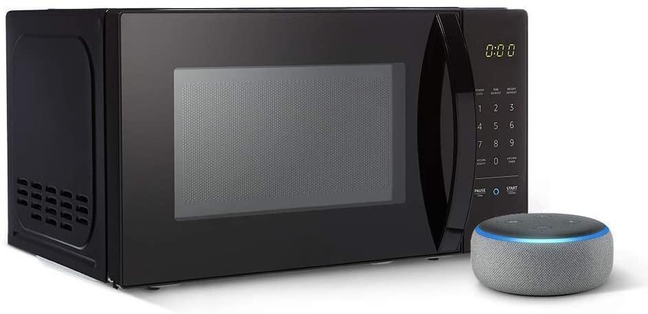 Basics Microwave bundle with Echo Dot (3rd Gen) - Heather Gray