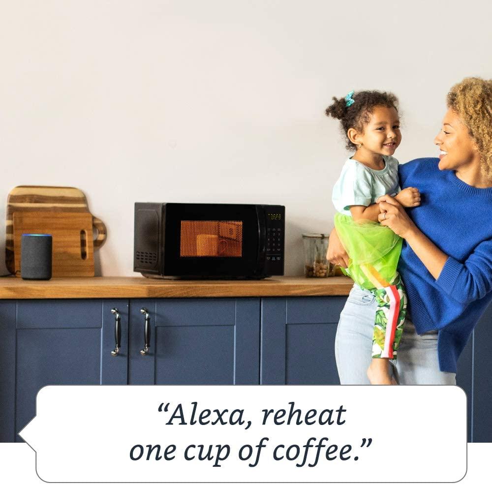 Basics Microwave bundle with Echo Dot (3rd Gen) - Heather Gray