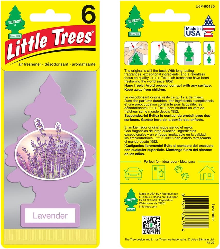 LITTLE TREES Air Fresheners Car Air Freshener. Hanging Tree Provides Long Lasting Scent for Auto or Home. Lavender, 24 Air Fresheners