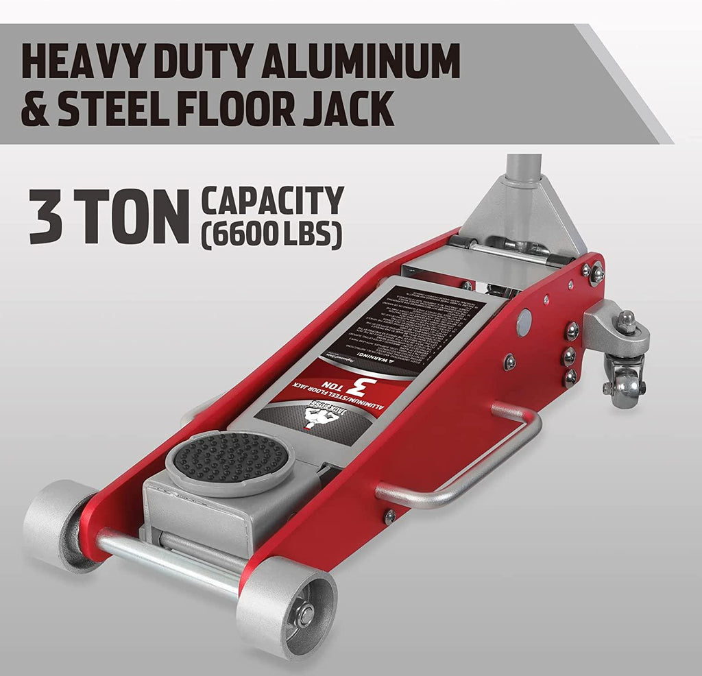 Jack Boss 3 ton Hydraulic Aluminum car Floor Jack,6600 lbs Capacity,Low Profile Lightweight  Lift Trolley Jack with Dual Piston