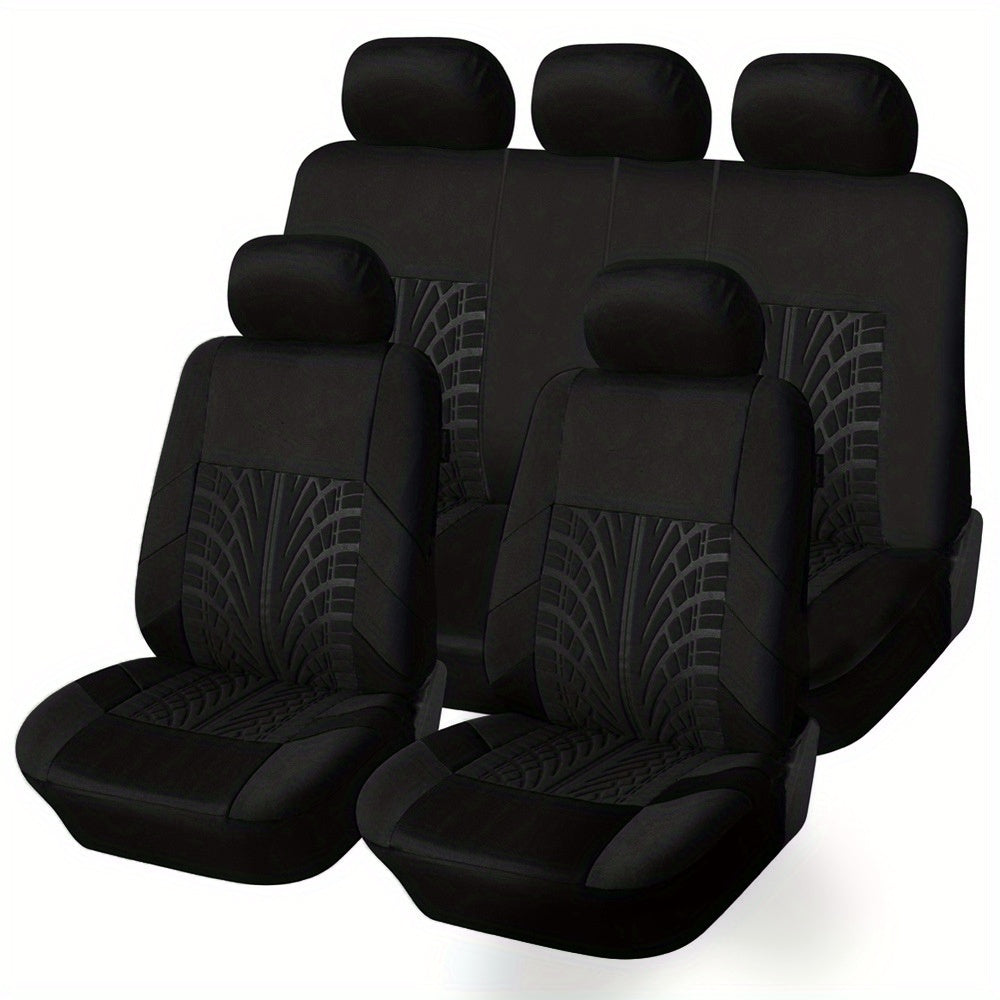 9pcs/Set 5 Seats Car Seat Covers, Breathable Split Automotive Front Rear Seat Cushion Covers, Vehicle Seat Protectors Universal For Cars, Trucks,