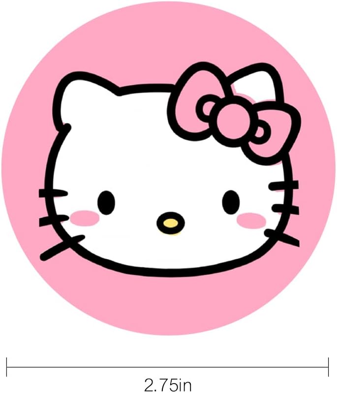 Hello Pink Cat Anime Car Cup Holder Coasters - 2PCS 2.75" Cute Kitty Cat Kawaii Cartoon Silicone Cat Car Cup Insert Coasters for Women Girl Best Gifts by FLYEEGO