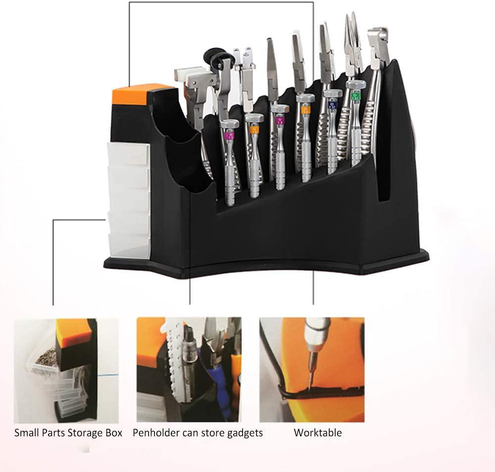 Huanyu Eyeglasses Repairing Kit Optical Adjusting Tool Pliers Multifunctional Glasses Maintenance Toolkit with Worktables ( steel handle Pliers + Repairing Kit with One Worktable)