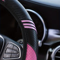 PU Leather Carbon Fiber Cute Cartoon Fashion Car Steering Wheel Cover, Fit Size 37-38CM/14.57-14.96 Inch, Car Accessories (No Inner Ring)