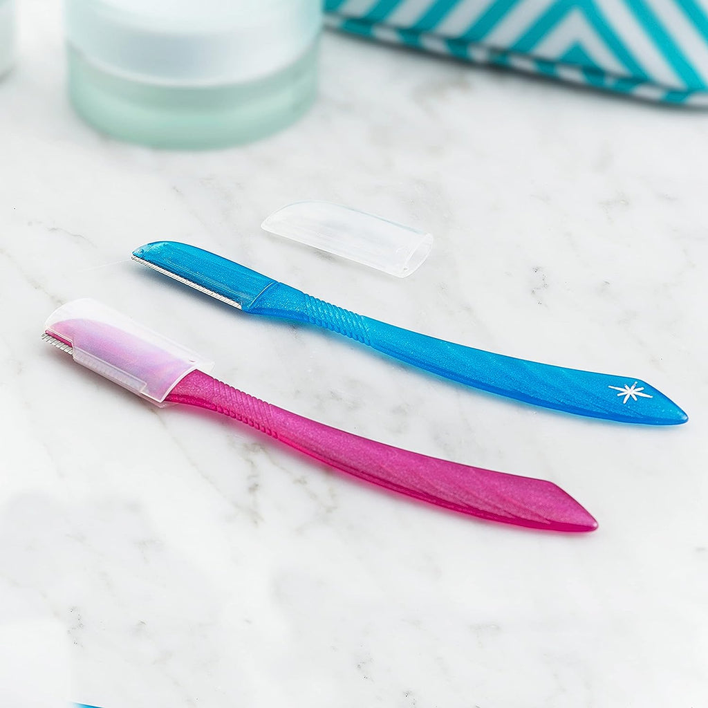 Schick Hydro Silk Touch-Up Exfoliating Dermaplaning Tool, Face &amp; Eyebrow Razor with Precision Cover- 3 Count | Dermaplaning Razor For Women