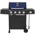 BBQ Grill 4 Burner with Side Burner LP Propane Gas Barbeque Grill in Blue