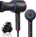 Wavytalk Diffuser Hair Dryer with Diffuser 1875W Blow Dryer Ionic Hair Dryer for Women with Constant Temperature, Hair Dryer with Ceramic Technology Fasting Drying Light and Quiet, Black