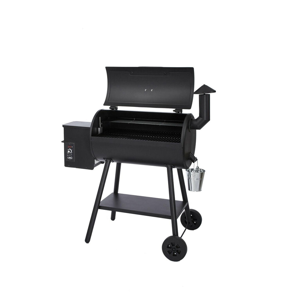 ZPG-5502H 8 in 1 BBQ Pellet Grill Smoker w/ Digital Temp Control, Black