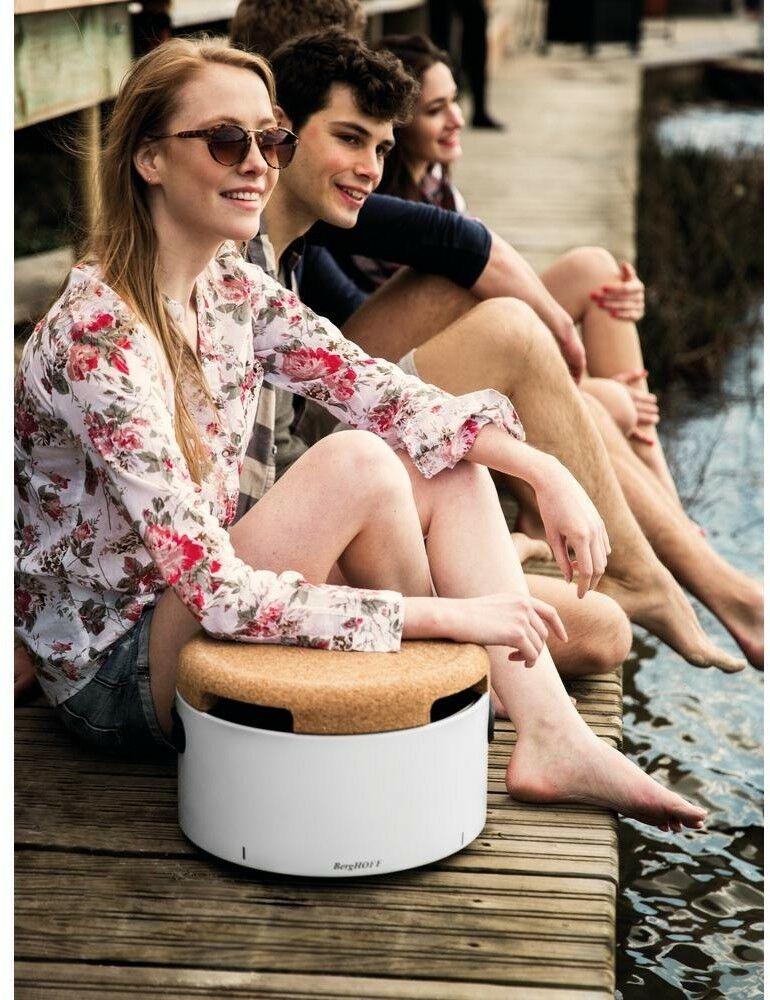 Portable Grill Charcoal Chrome-Plated Steel in White with Adjustable Air Vents