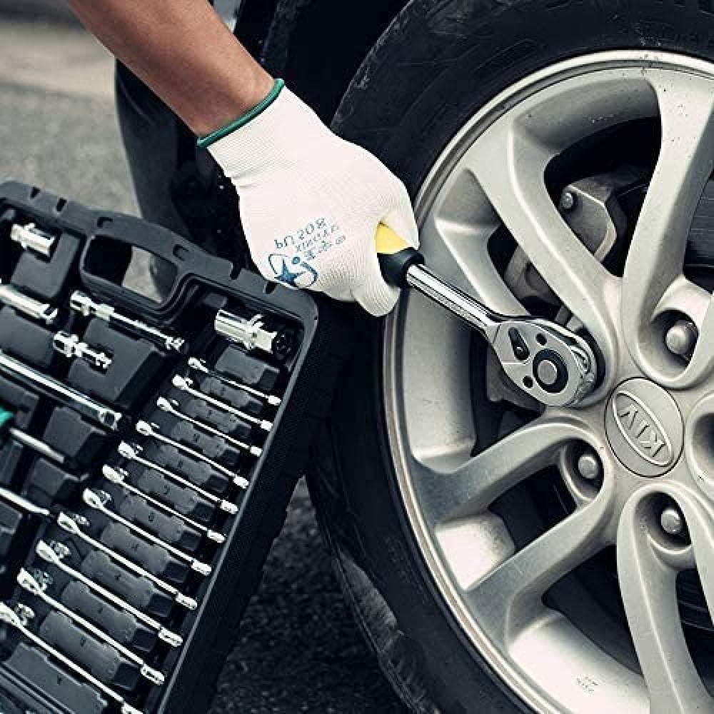 Flexibility 46Pcs Tool Box Car Motorcycle Repair Set Hand Tool Home Service DIY Kit Socket Head Wrench Safety