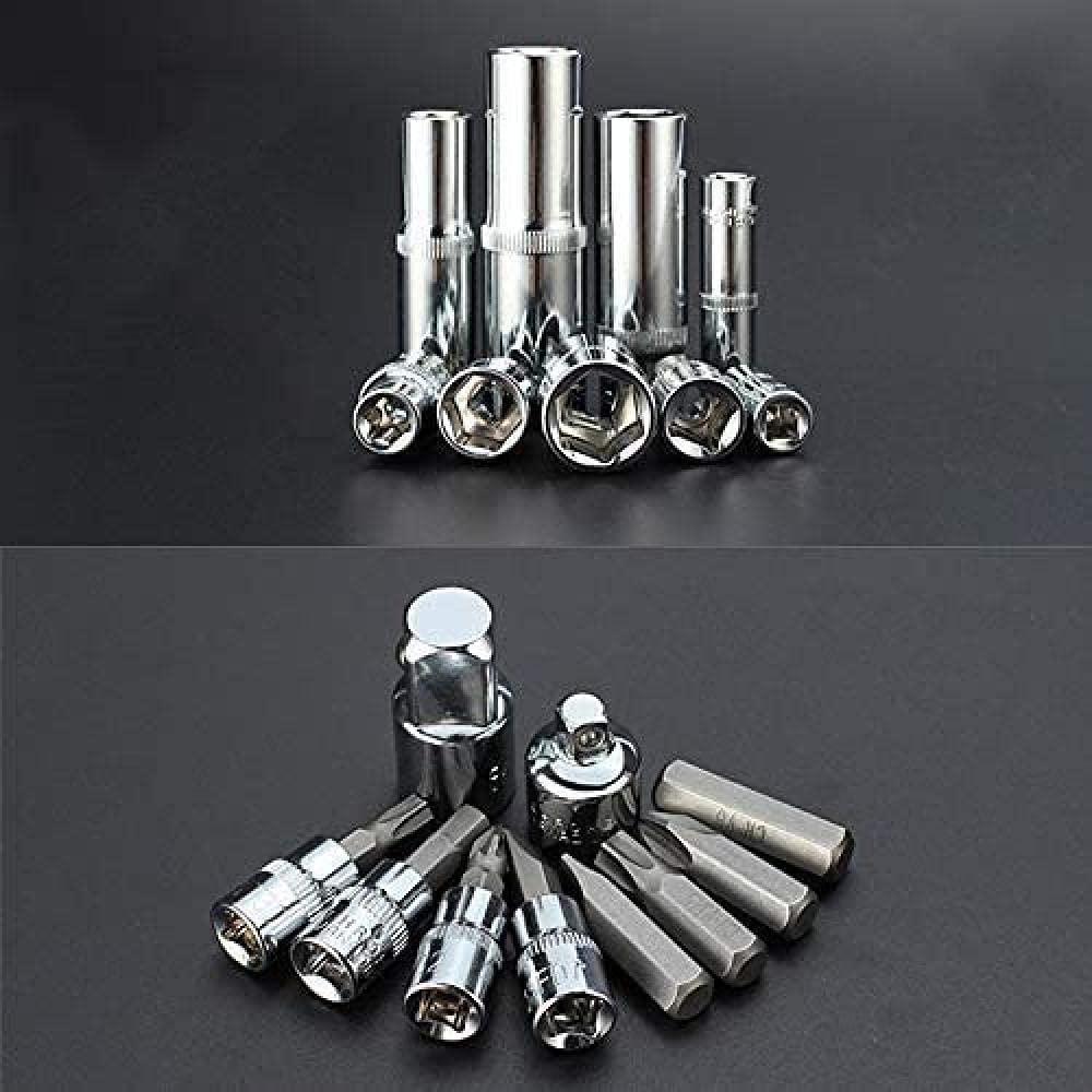 Flexibility 46Pcs Tool Box Car Motorcycle Repair Set Hand Tool Home Service DIY Kit Socket Head Wrench Safety