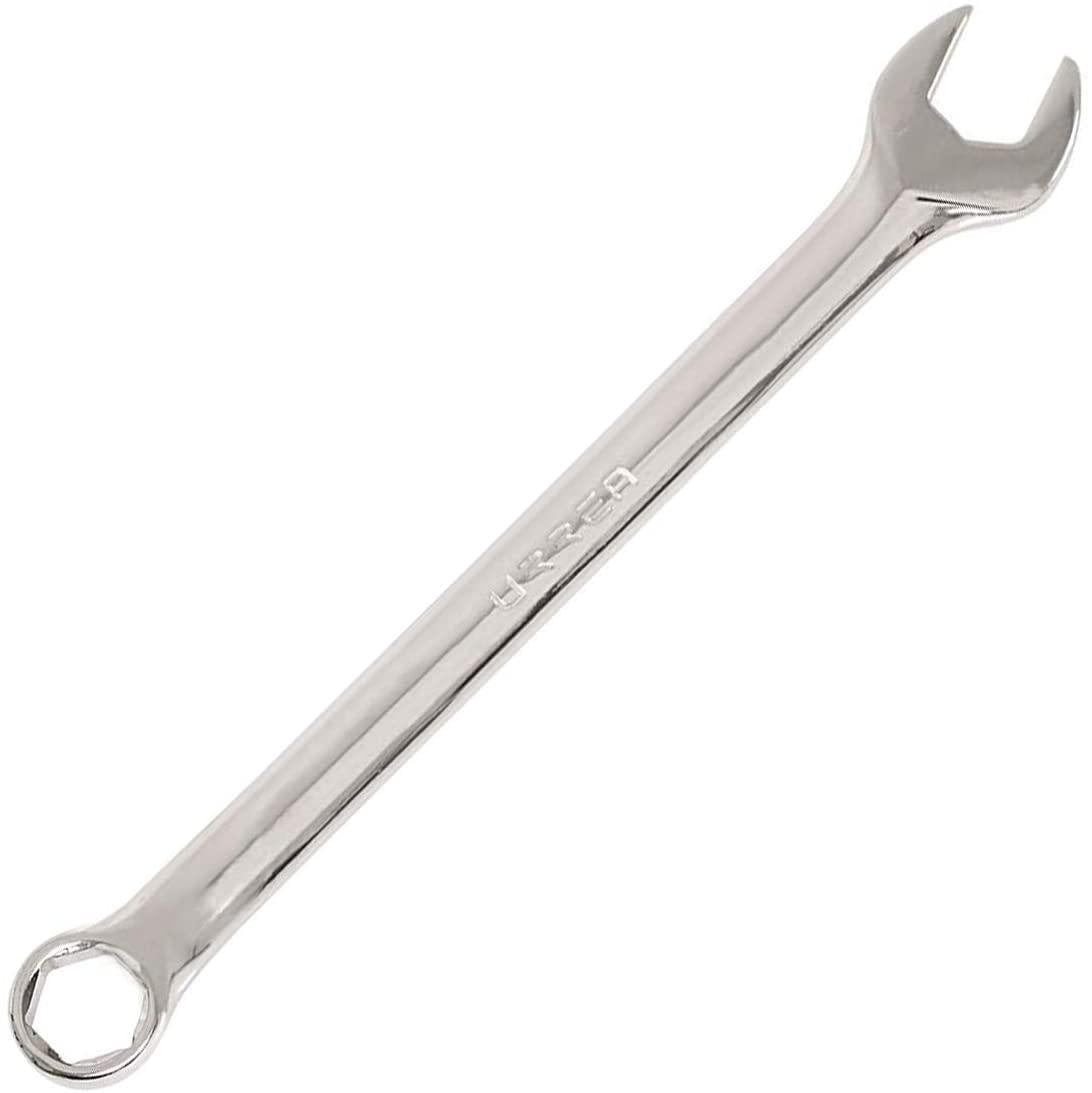 URREA 12-Point Combination Wrench Set - 15-Piece (5/16" - 1-1/4") Mechanics Tool Kit with Roll-up StoraPouch &amp; Fully Polished Nickel-Chrome Finish - 1200F