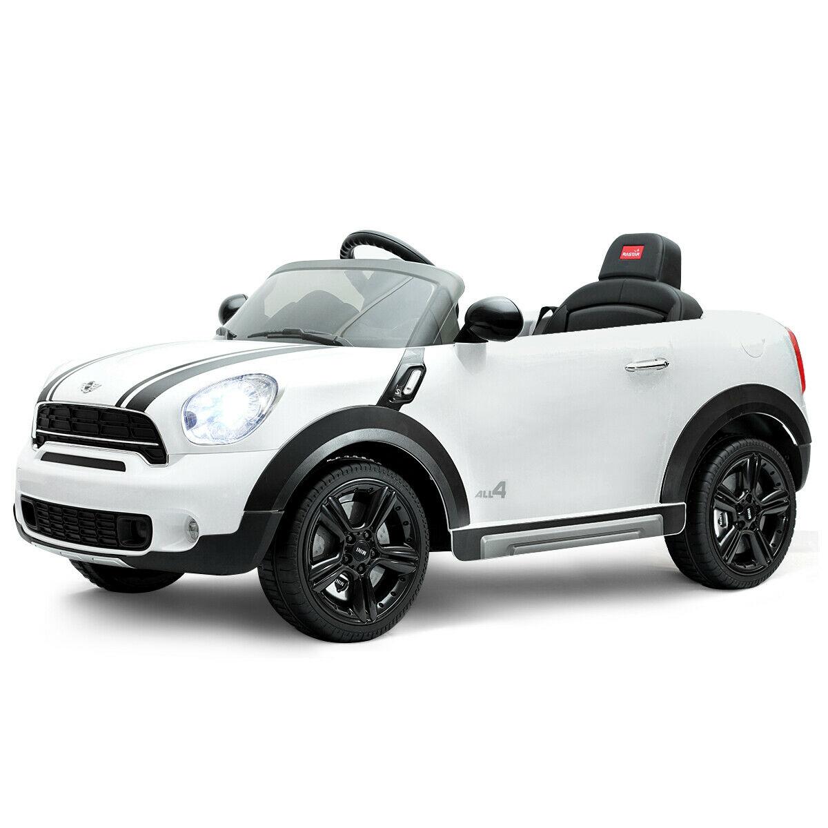 12V Electric Mini Countryman Licensed Kids Ride On Car Remote Controller White