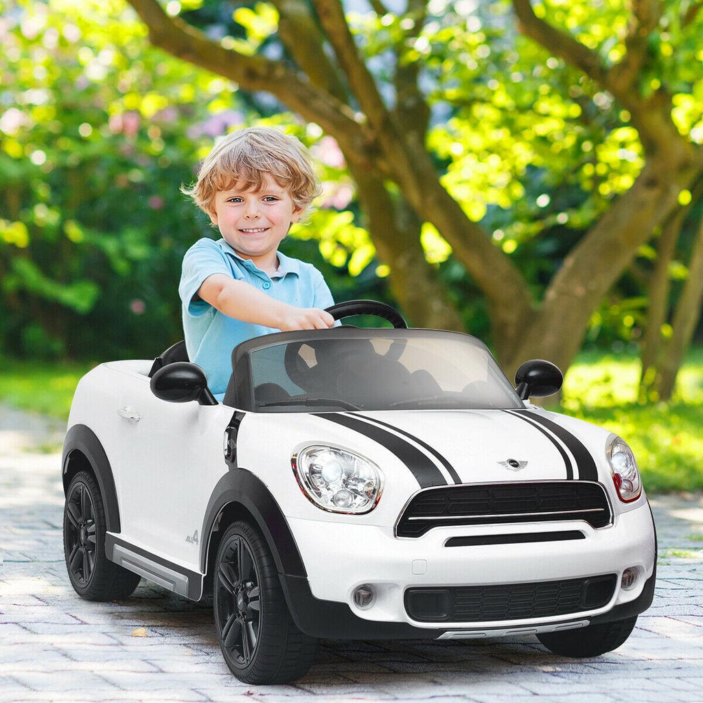 12V Electric Mini Countryman Licensed Kids Ride On Car Remote Controller White