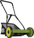 Sun Joe MJ500M 16-Inch Manual Reel Mower w/Adjustable Cutting Height, 6.6-Gallon Removable Grass Catcher, 5 Steel Blades, 2-Wheels