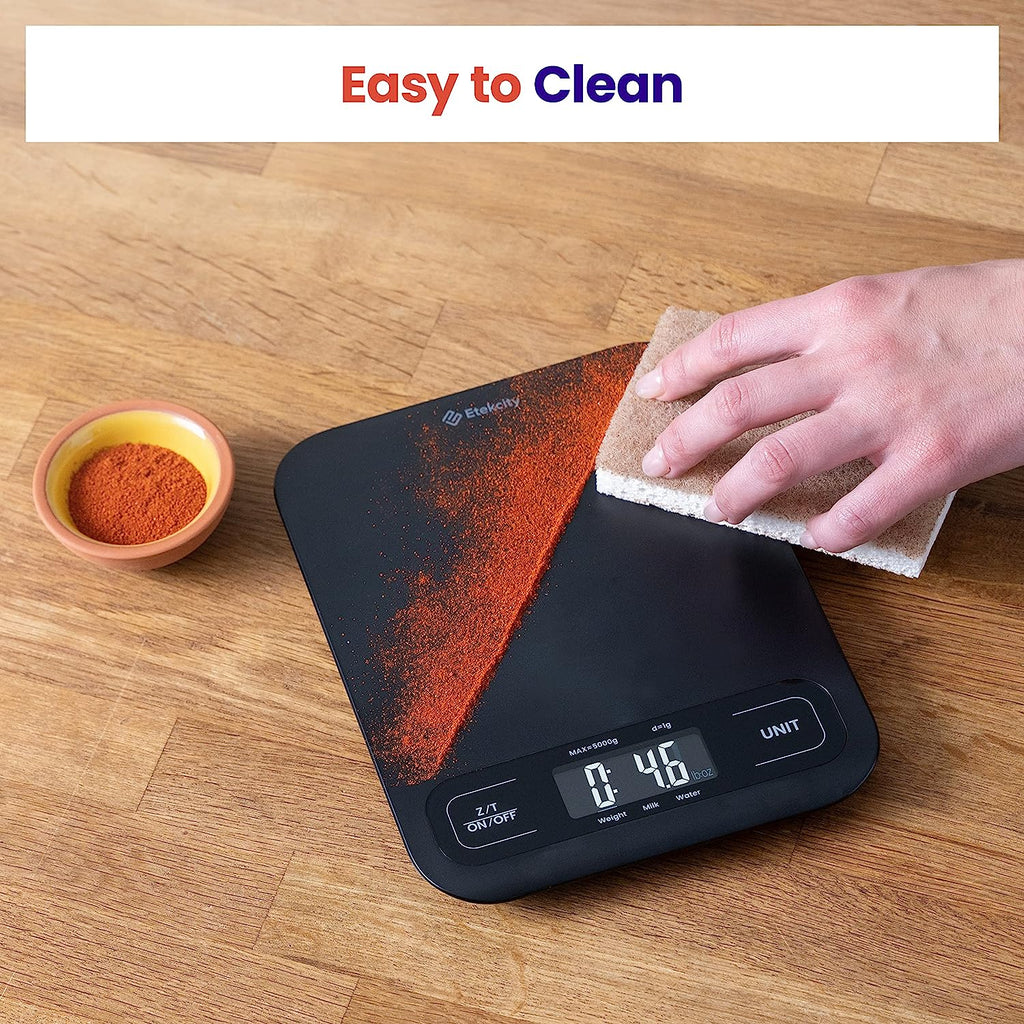 Etekcity Food Kitchen Scale, Digital Grams and Ounces for Weight Loss, Baking, Cooking, Keto and Meal Prep, Large, Black