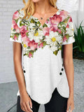 Womens Casual Print Asymmetrical Top