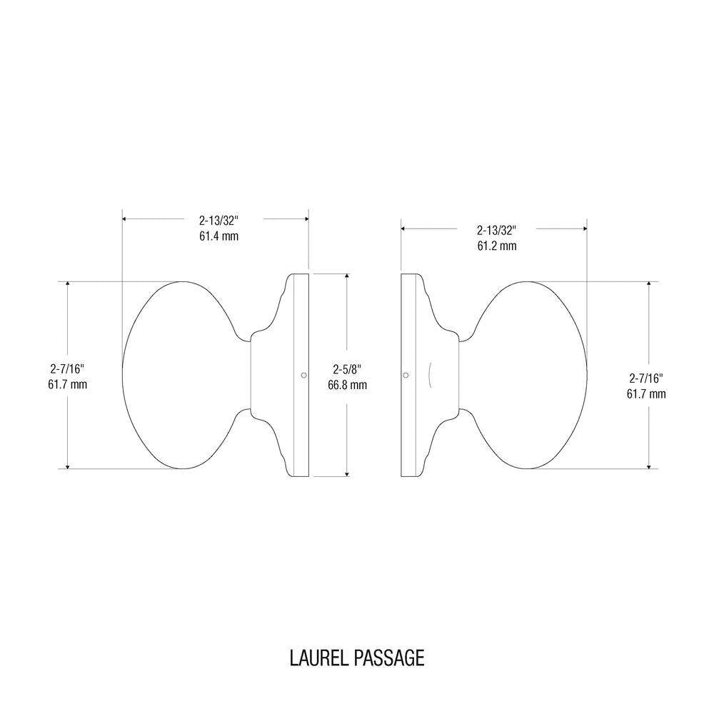Laurel Satin Nickel PassaHall/Closet Door Knob