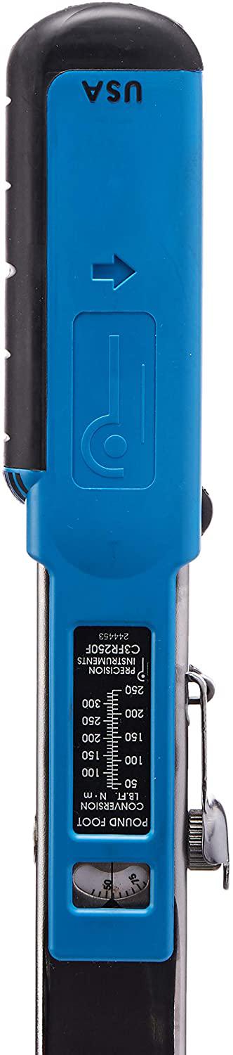 Precision Instruments PREC3FR250F Silver 1/2" Drive Split Beam Torque Wrench with Flex Head