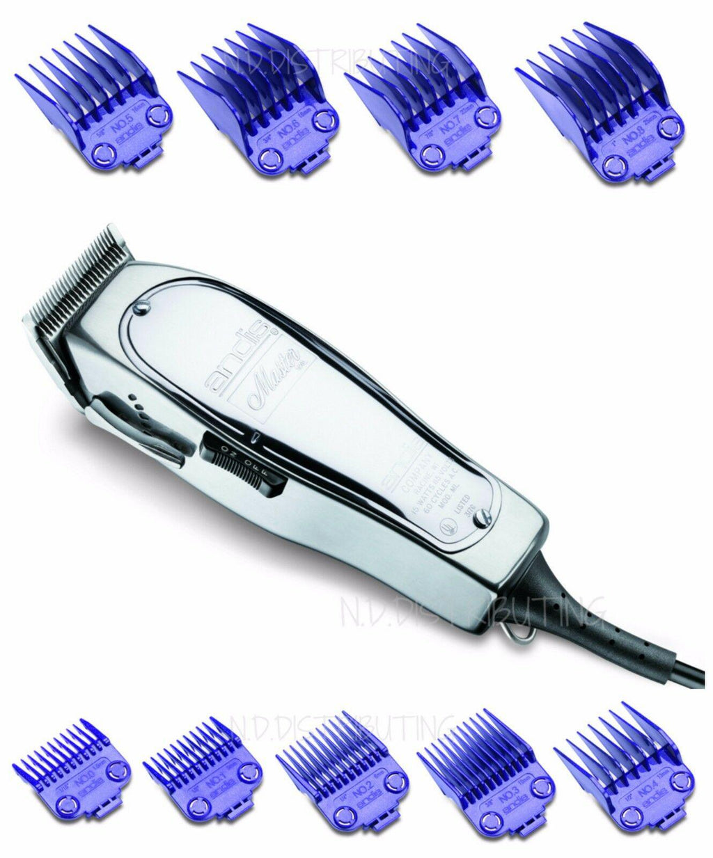 Andis  ML Clipper 1557 + 9 pack Nano DOUBLE MAGNET Comb Set #01410 #01415