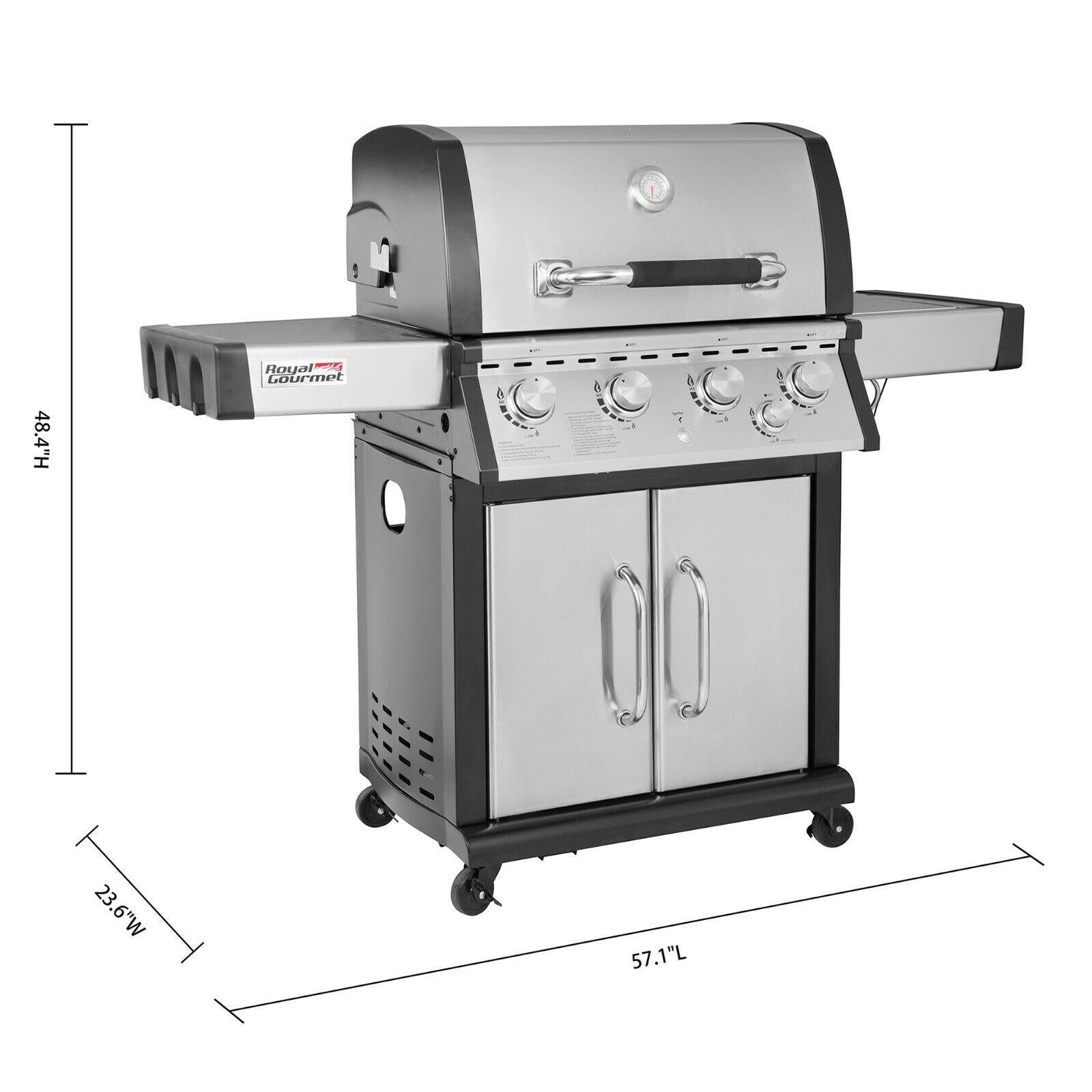 4-Burner Propane Gas Grill with Side Burner MG4001