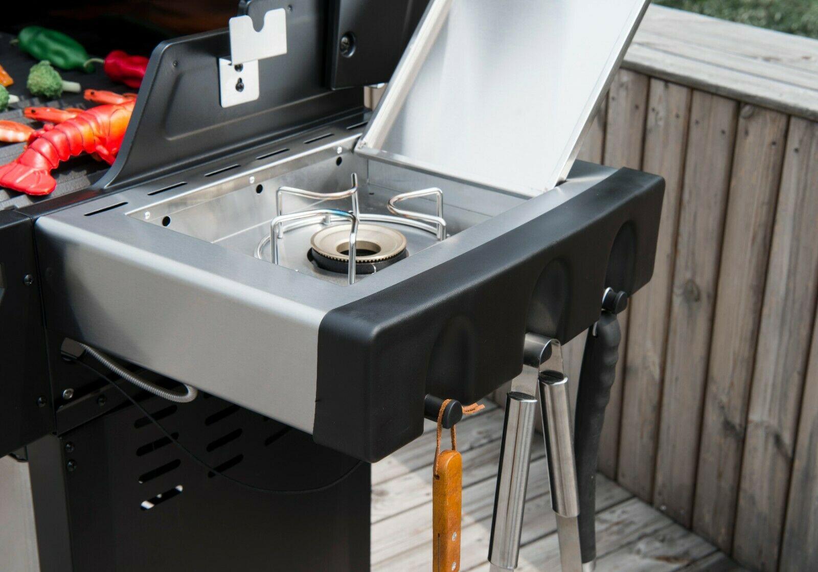 4-Burner Propane Gas Grill with Side Burner MG4001