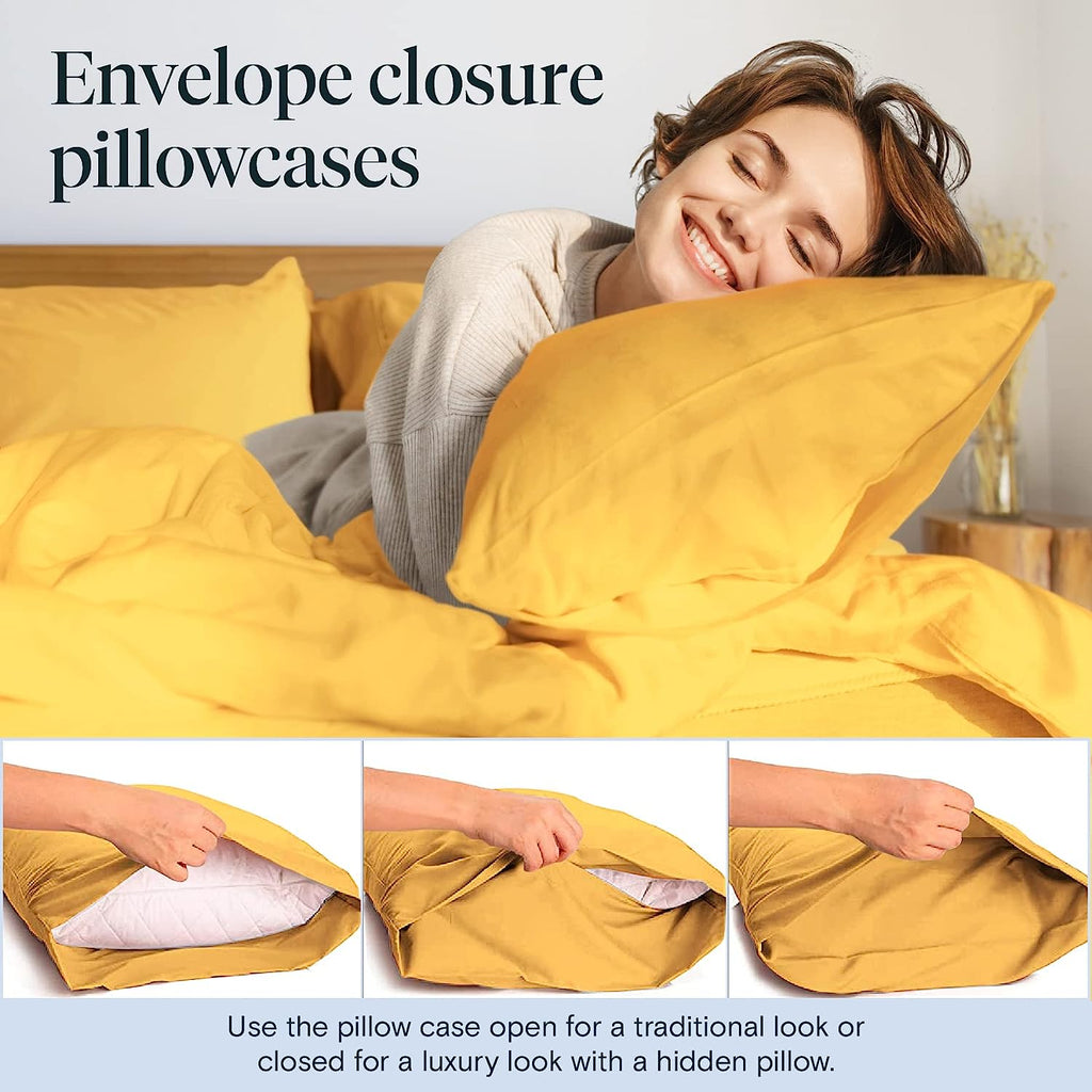 LuxClub 6 PC California King Size Sheet Set Bamboo Sheets Deep Pockets 18" Eco Friendly Wrinkle Free Cooling Sheets Machine Washable Hotel Bedding Silky Soft - Medallion Gold California King
