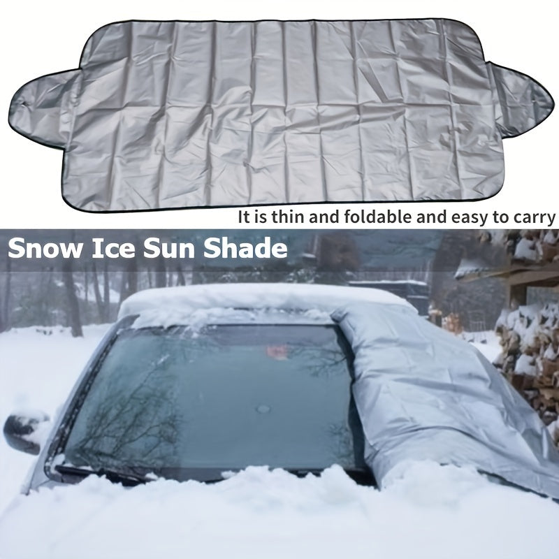 1pc Keep Your Car Protected From Snow And Sun With Our Foldable Windshield Cover