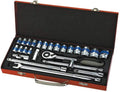 Sturdy 25pc Socket Set Auto Repair Household Car Toolbox Ratchet Wrench Set Auto Repairing Tool Set Safety
