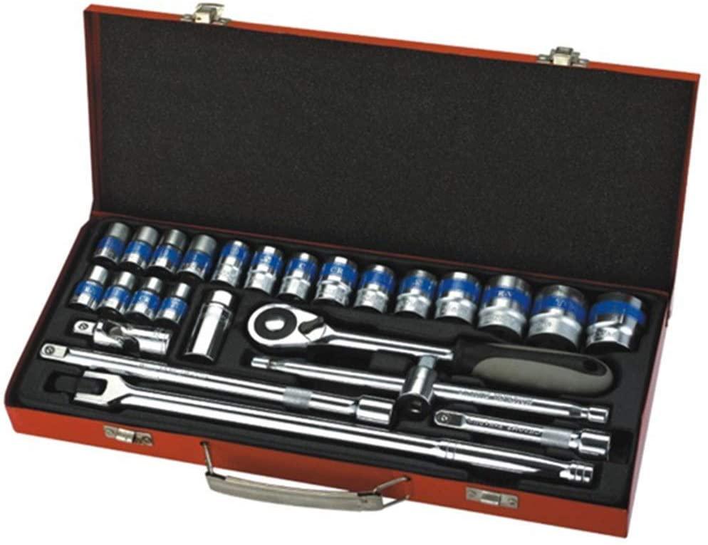 Sturdy 25pc Socket Set Auto Repair Household Car Toolbox Ratchet Wrench Set Auto Repairing Tool Set Safety