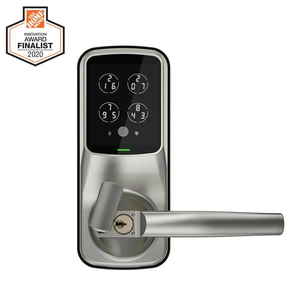 Model-S Satin Nickel Smart Touchscreen Keypad Door Latch Lock with Bluetooth