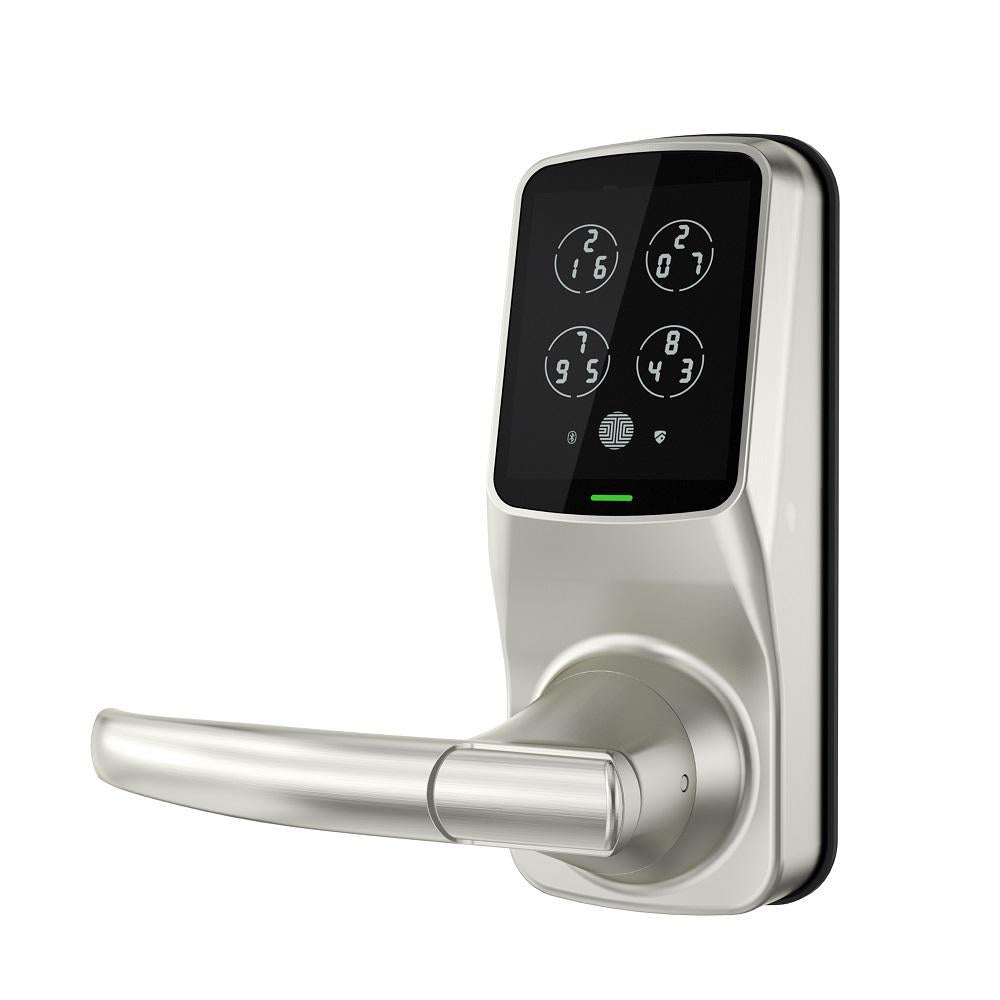 Model-S Satin Nickel Smart Touchscreen Keypad Door Latch Lock with Bluetooth