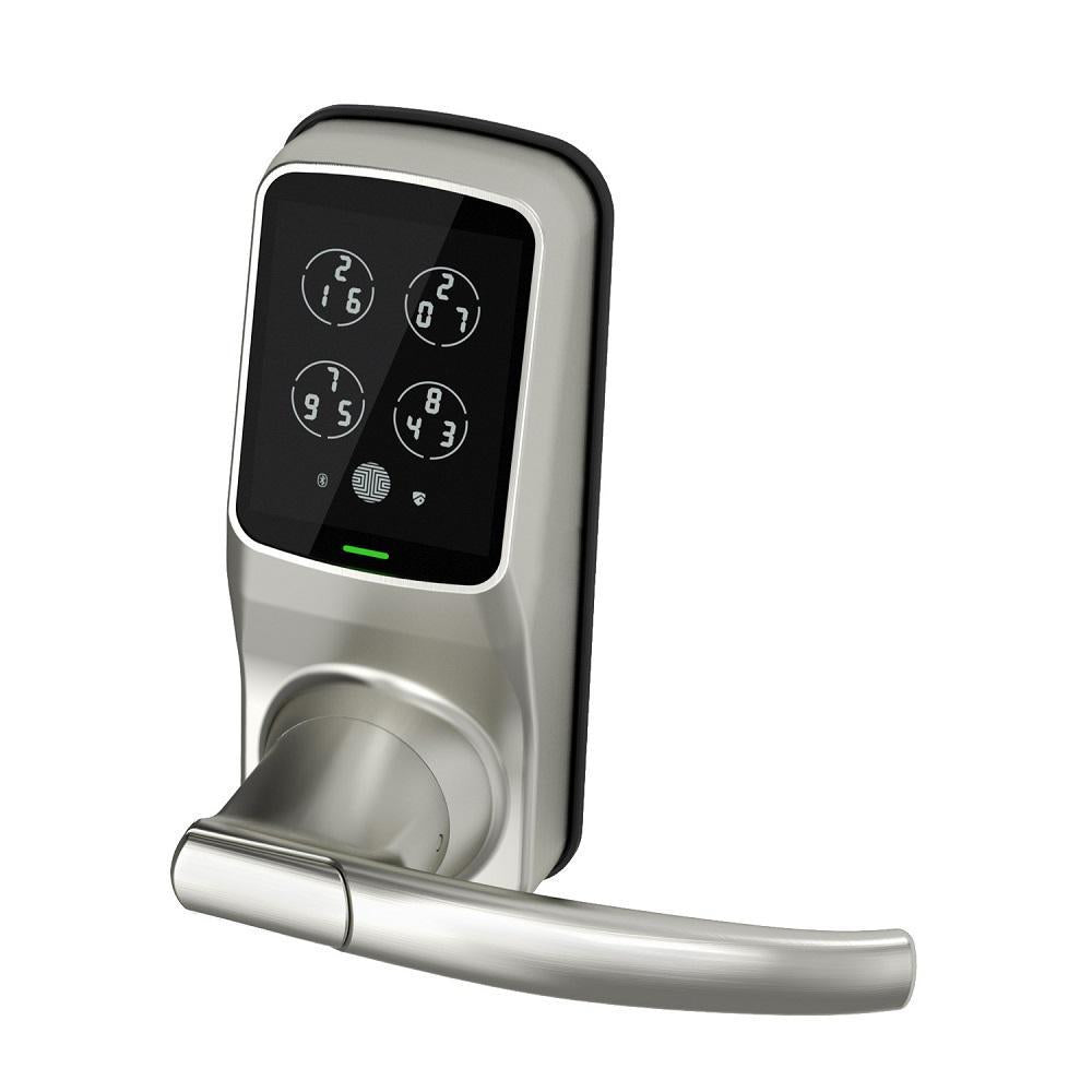 Model-S Satin Nickel Smart Touchscreen Keypad Door Latch Lock with Bluetooth
