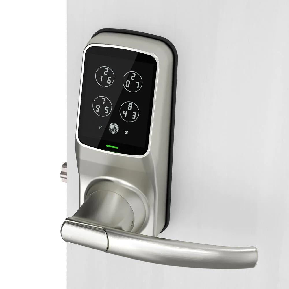 Model-S Satin Nickel Smart Touchscreen Keypad Door Latch Lock with Bluetooth