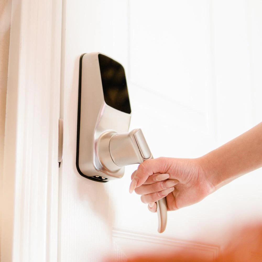 Model-S Satin Nickel Smart Touchscreen Keypad Door Latch Lock with Bluetooth