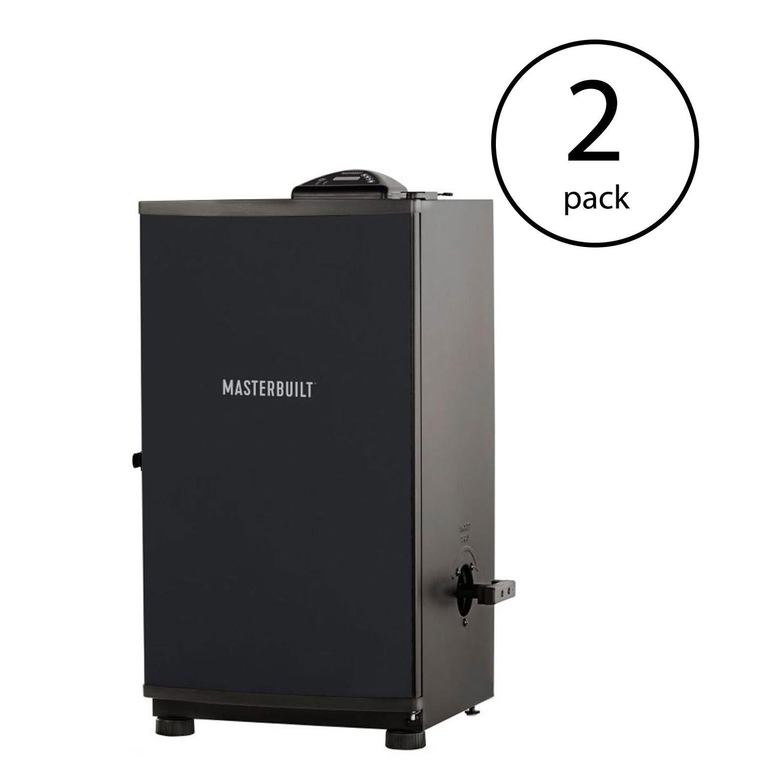 Outdoor Barbecue 30 Inch Digital Electric BBQ Smoker, Black (2 Pack)
