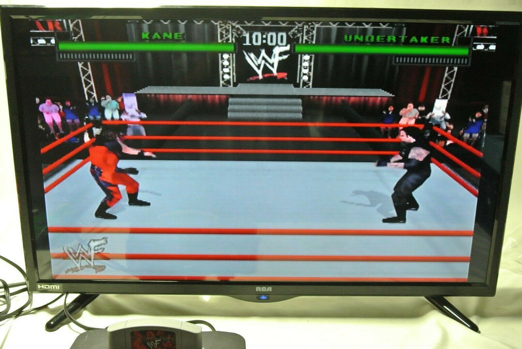 64 NUS-001 Video Game Console + Two Controllers No AV Cable It Works!