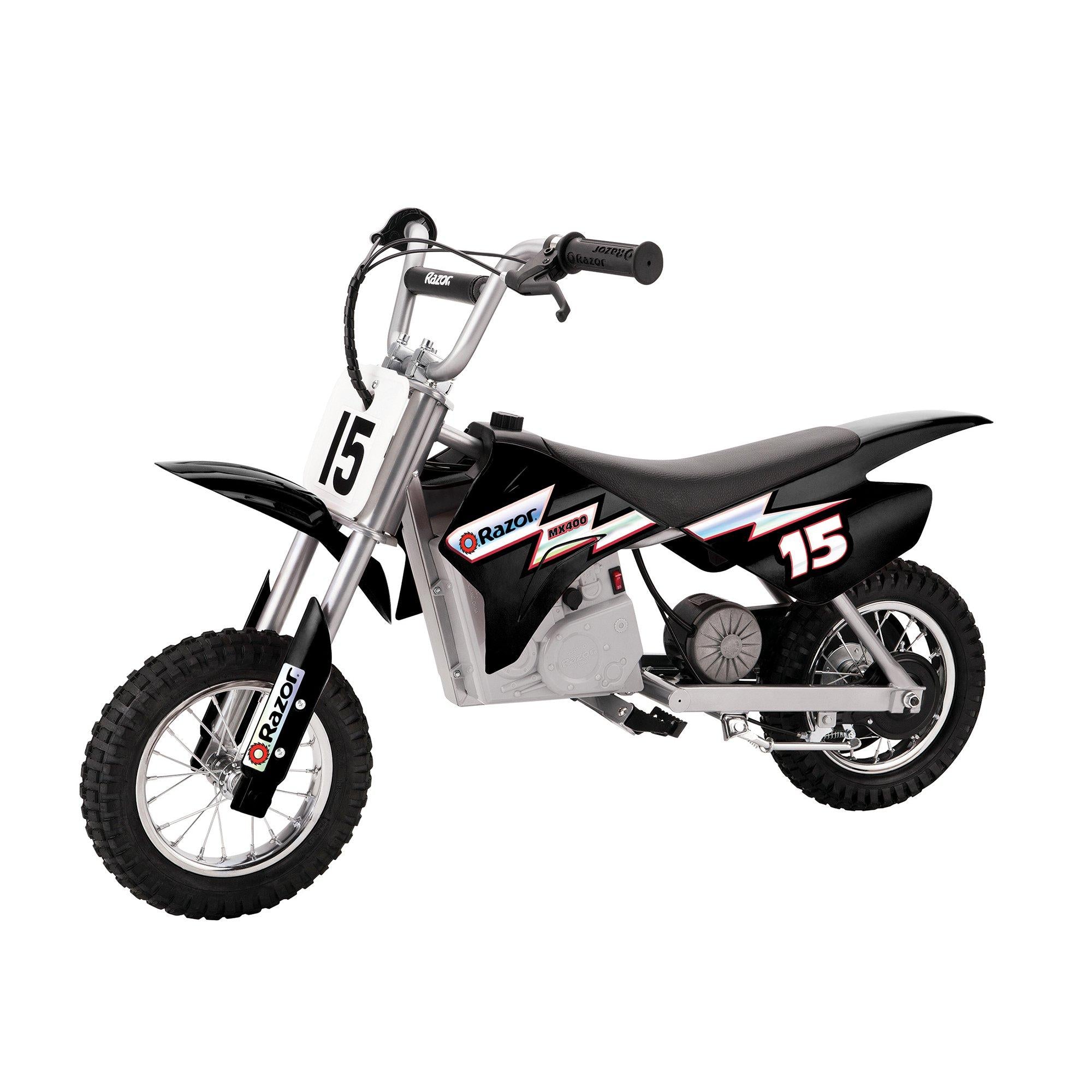 MX400 Dirt Rocket 24V Electric Toy Motocross Motorcycle Dirt Bike, Black