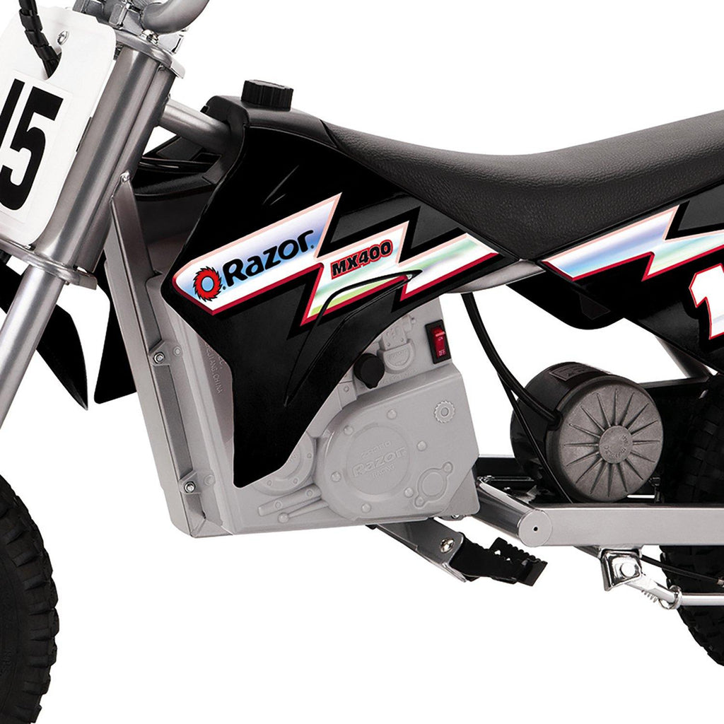 MX400 Dirt Rocket 24V Electric Toy Motocross Motorcycle Dirt Bike, Black