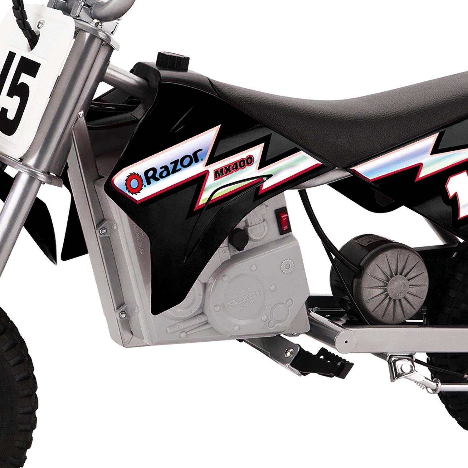 MX400 Dirt Rocket 24V Electric Toy Motocross Motorcycle Dirt Bike, Black