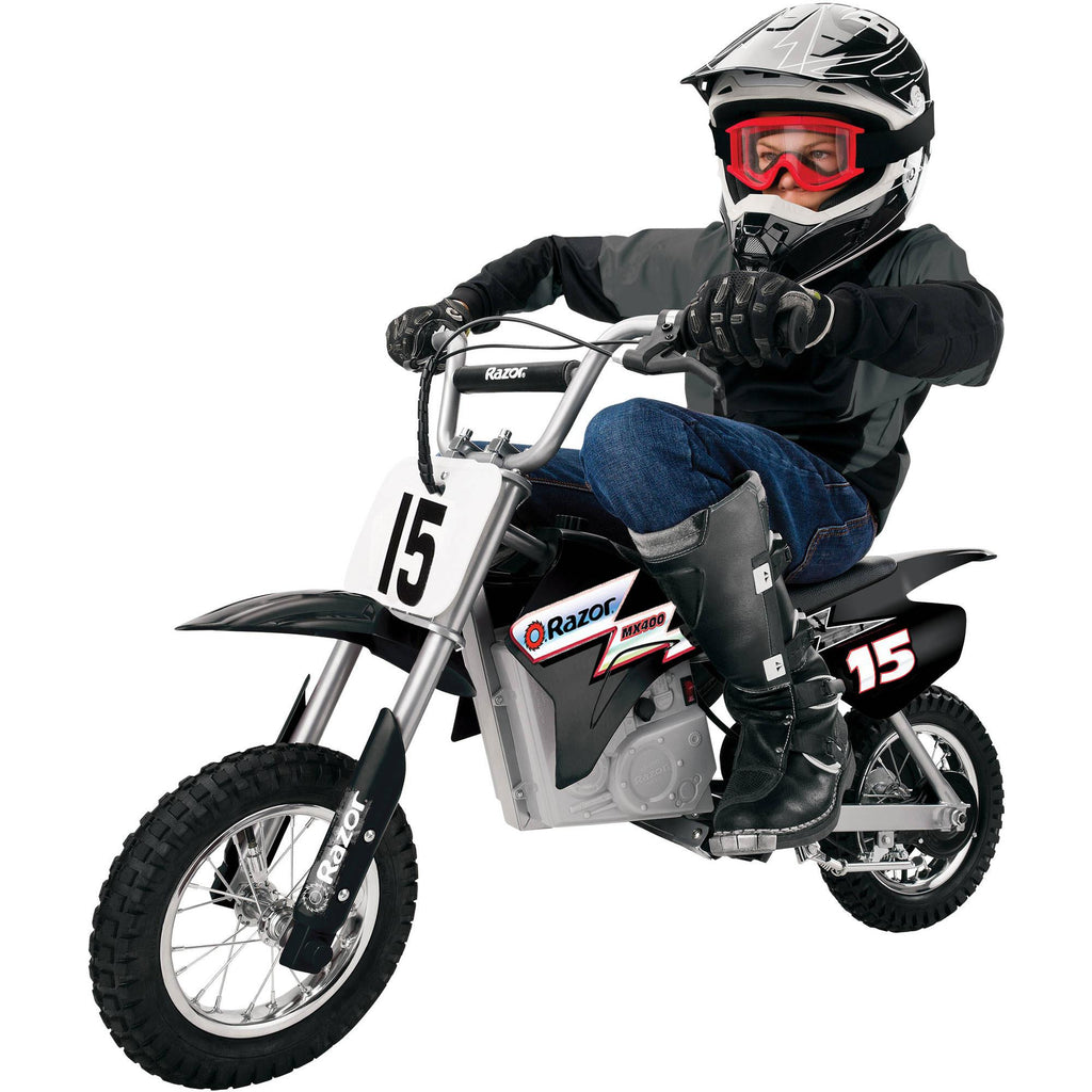 MX400 Dirt Rocket 24V Electric Toy Motocross Motorcycle Dirt Bike, Black