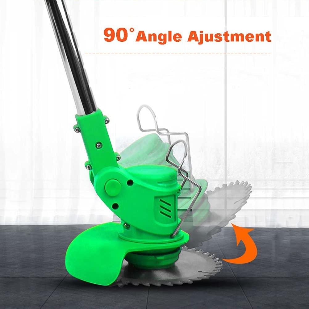 Electric Collect Lawn Mower 12V, Electric Grass Trimmer and Edger, Dual Control Switch Design, Light Body, Adjustable Length 1-30cm, with Cooling Holes, Newly Upgraded Auxiliary Grip