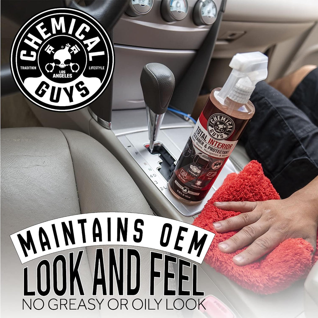Chemical Guys SPI22516 Total Interior Cleaner &amp; Protectant (Safe on Dash, Leather, Vinyl, Plastics, Trim, Glass, Fabric &amp; More), 16 fl oz (Black Cherry Scent)