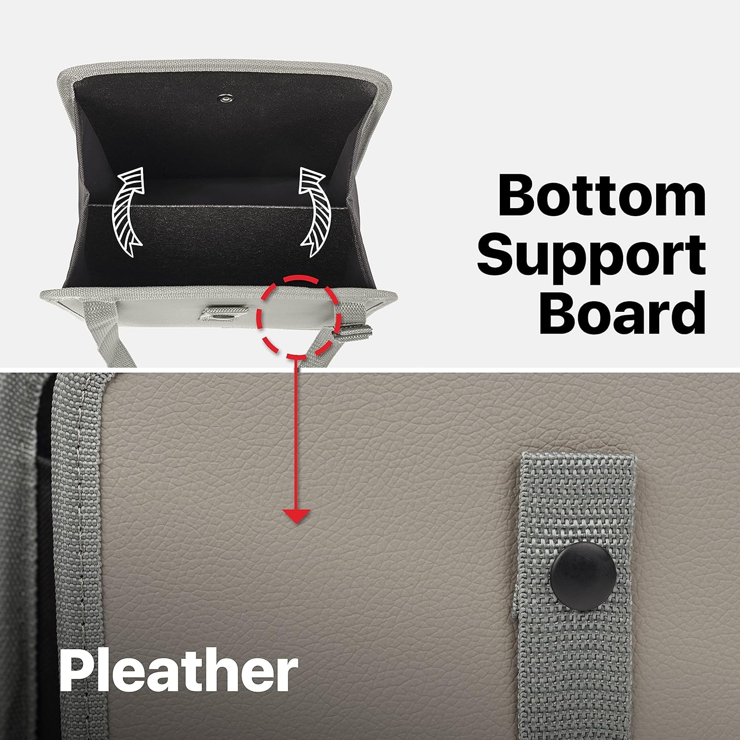KMMOTORS Foldable hanging Car trash Can, Car Trash Bag, Car Trash bin, Vegan Leather and Oxford Clothes Car Organizer, cute car gadgets (Medium, Gray)